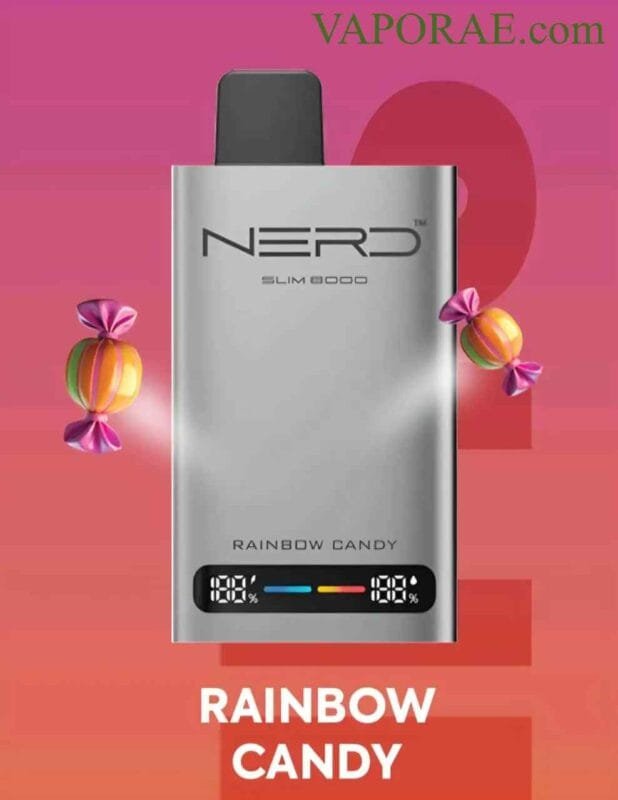 NERD Slim 80000 Puffs Disposable Vape Price in Dubai Rainbow Candy