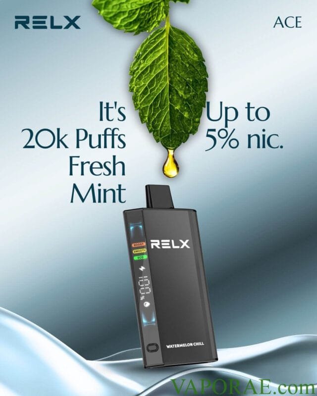 RELX Ace 20000 Puffs 50MG Disposable Vape Price in Dubai Fresh Mint