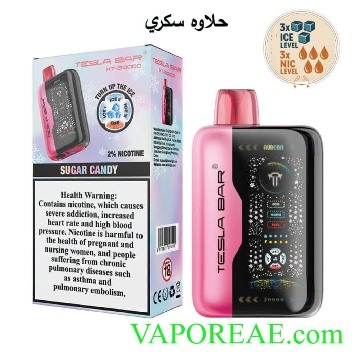 TESLA Bar XT 30000 Puffs 20MG Disposable Vape Price in Dubai Sugar Candy