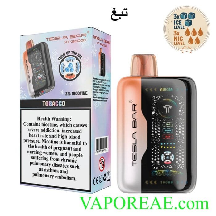 TESLA Bar XT 30000 Puffs 20MG Disposable Vape Price in Dubai Tobacco