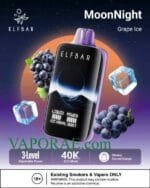 ELF BAR Moon Night 40000 Puffs 50MG Disposable Vape Price in Dubai Grape Ice