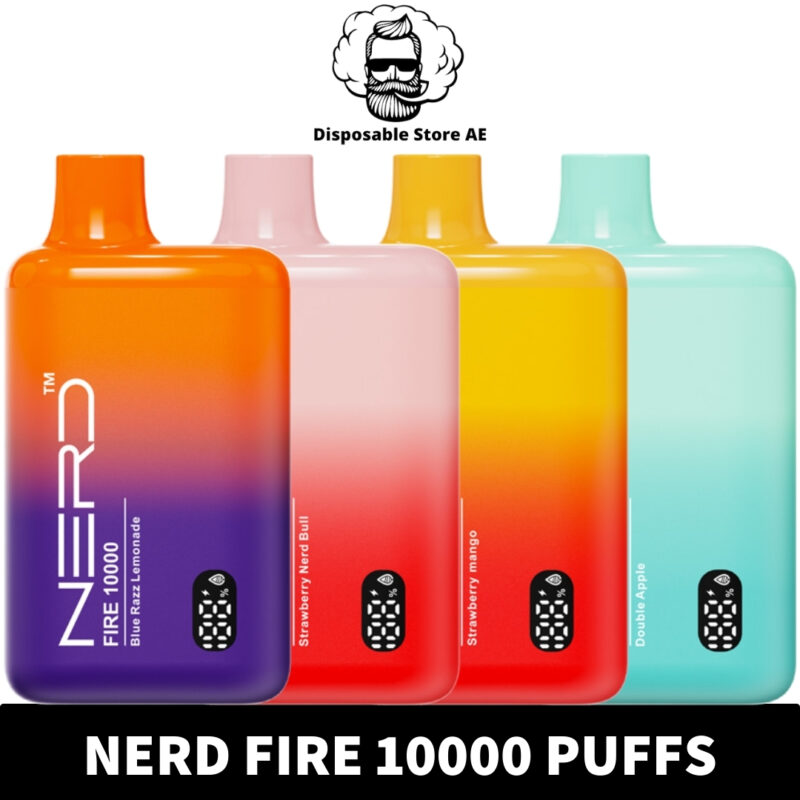NERD Fire 10000 puffs 20mg disposable vape in stock at Vapor AE
