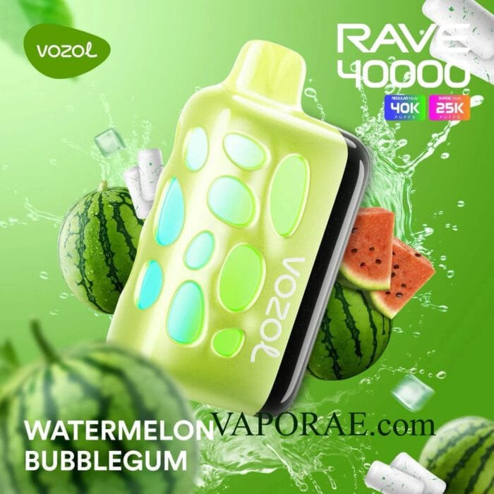 VOZOL Rave 40000 Puffs 50MG Disposable Vape Price in Dubai Watermelon Bubblegum