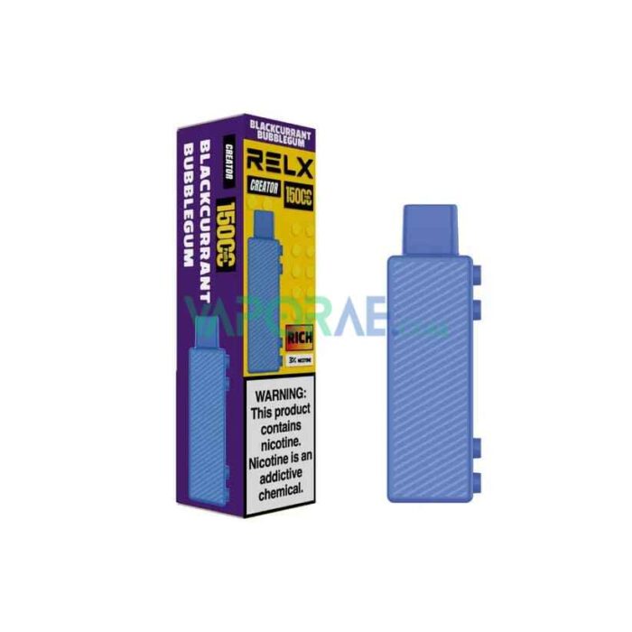 RELX Creator Kit 15000 Puffs Disposable Vape Price in Dubai Blackcurrant Bubblegum