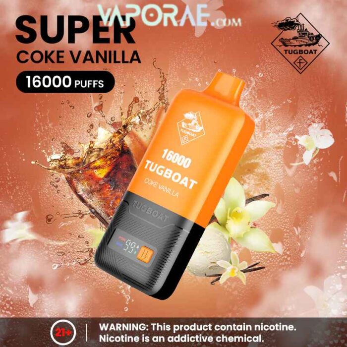 TUGBOAT Super 16000 Puffs 50MG Disposable Vape Price in Dubai Coke Vanilla