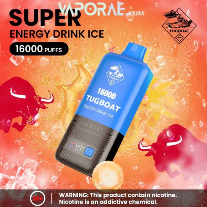 TUGBOAT Super 16000 Puffs 50MG Disposable Vape Price in Dubai Energy Drink Ice
