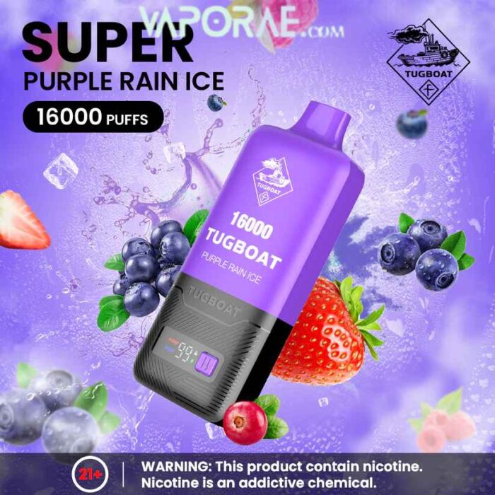 TUGBOAT Super 16000 Puffs 50MG Disposable Vape Price in Dubai Purple Rain Ice