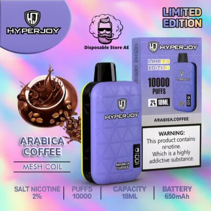 HYPERJOY Limited Edition 20MG 10000 Puffs Disposable Vape Arabica Coffee