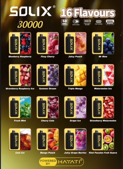 Hayati Solix 30000 Puffs 50MG Nicotine Disposable Vape