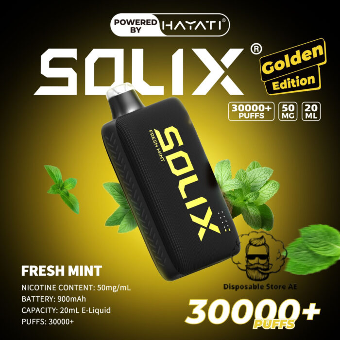 Hayati Solix 30000 Puffs 50MG Nicotine Disposable Vape Fresh Mint