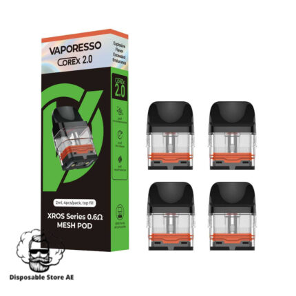 VAPORESSO_XROS_Replacement_Pod_Cartridge_-_4PK_2ML_Corex_2.0_Mesh_0.6_OHMS