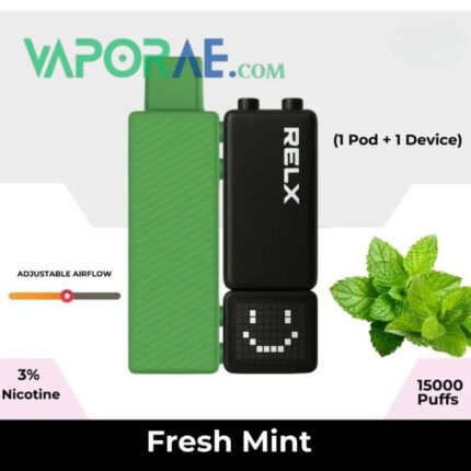 Relx Creator Fresh Mint Pods and Device 15000 Puffs