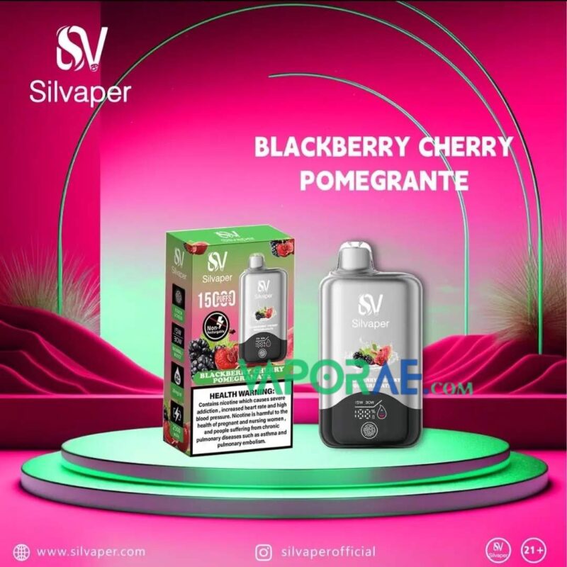 Silvaper 15000 Puffs Disposable Vape Blackberry Cherry Pomegranate
