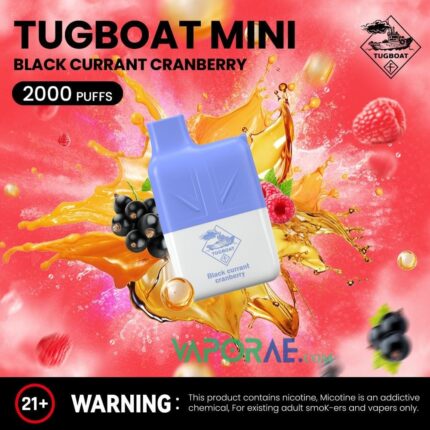Tugboat Mini 2000 Puffs 2 Nicotine Disposable Vape in UAE Black Currant Cranberry