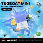 Tugboat Mini 2000 Puffs 2 Nicotine Disposable Vape in UAE Blueberry bubble gum