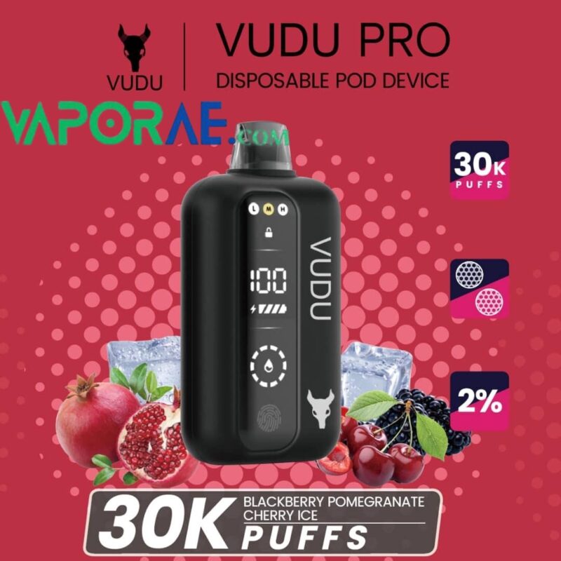 vudu pro 30k puffs 20 mg blackberry pomegranate cherry ice