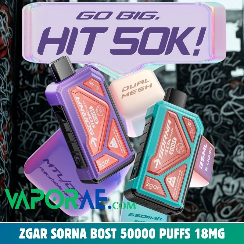 zgar sorna bost 50000 puffs 18mg nicotine ZGAR Sorna Boost 50000 Puffs