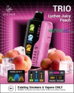 elfbar trio up to 40000 puffs 50mg lychee juicy peach