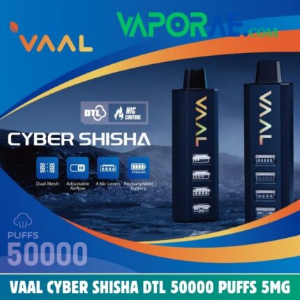vaal cyber shisha dtl 50000 puffs 5mg nicotine