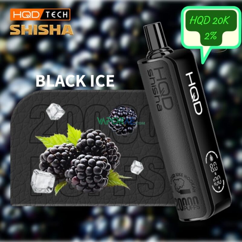 hqd shisha 20000 puffs dtl 2 nicotine black ice