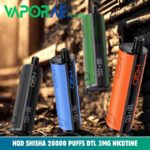 hqd shisha 20000 puffs dtl 3mg nicotine disposable vape
