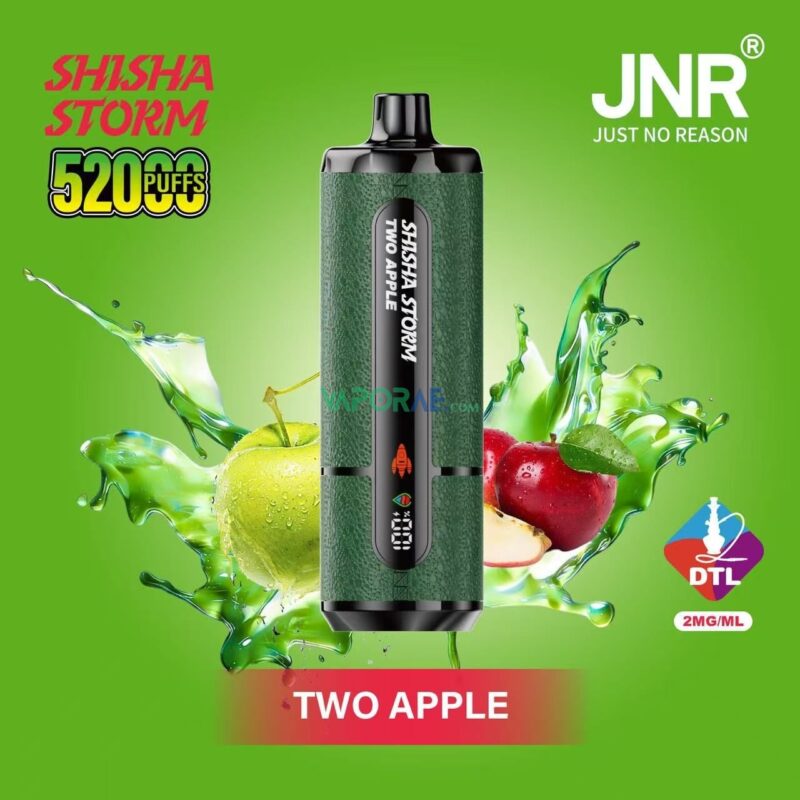 jnr shisha storm 52000 puffs disposable vape 2 dtl in the uae two apple