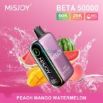 misjoy beta 50000 puffs disposable vape 50mg in the uae peach mango watermelon