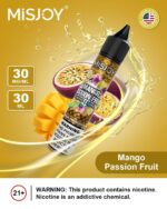 misjoy premium salt nicotine 30mg 30mg liquid usa brand mango passion fruit