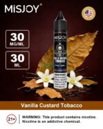 misjoy premium salt nicotine 30mg 30mg liquid usa brand vanilla custard tobacco