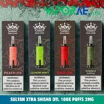 sultan xtra shisha dtl 100k puffs 2mg nicotine triple mesh vape