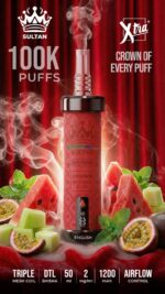 sultan xtra shisha dtl 100k puffs 2mg nicotine triple mesh vape english love 66