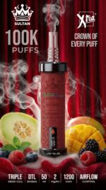 sultan xtra shisha dtl 100k puffs 2mg nicotine triple mesh vape lady killer