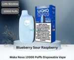 waka nova 12000 puffs 18mg disposable vape blueberry sour raspberry