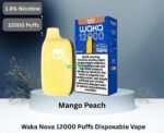 waka nova 12000 puffs 18mg disposable vape mango peach