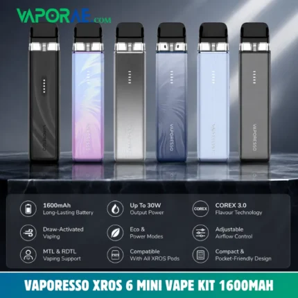 vaporesso xros 6 mini vape kit 1600mah 30w in uae