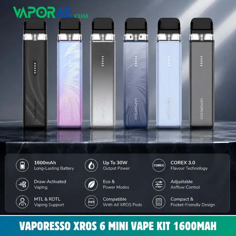 vaporesso xros 6 mini vape kit 1600mah 30w in uae