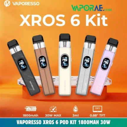 vaporesso xros 6 pod kit 1800mah 30w in uae