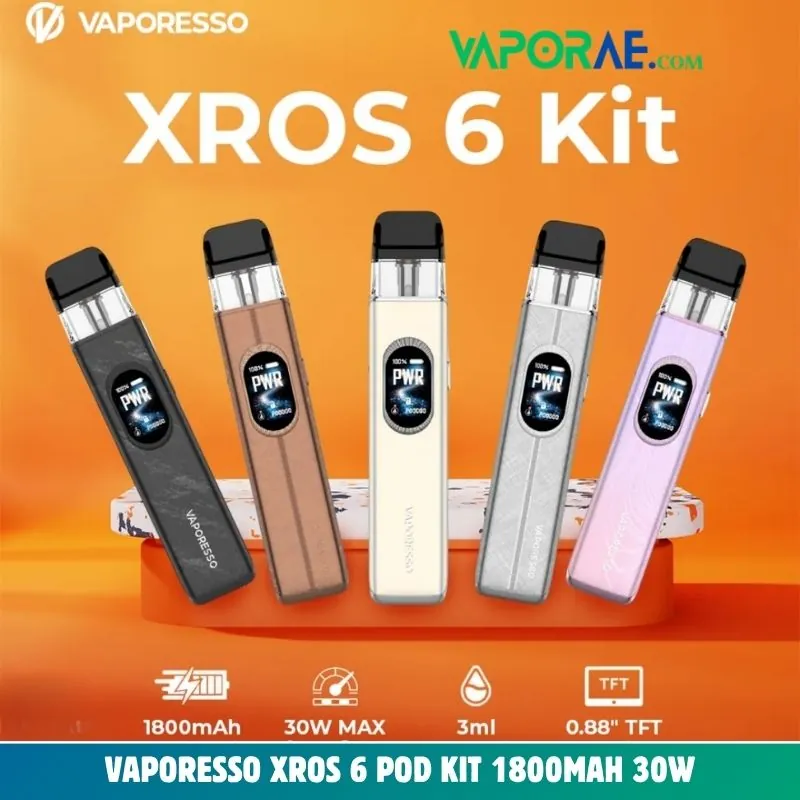 vaporesso xros 6 pod kit 1800mah 30w in uae
