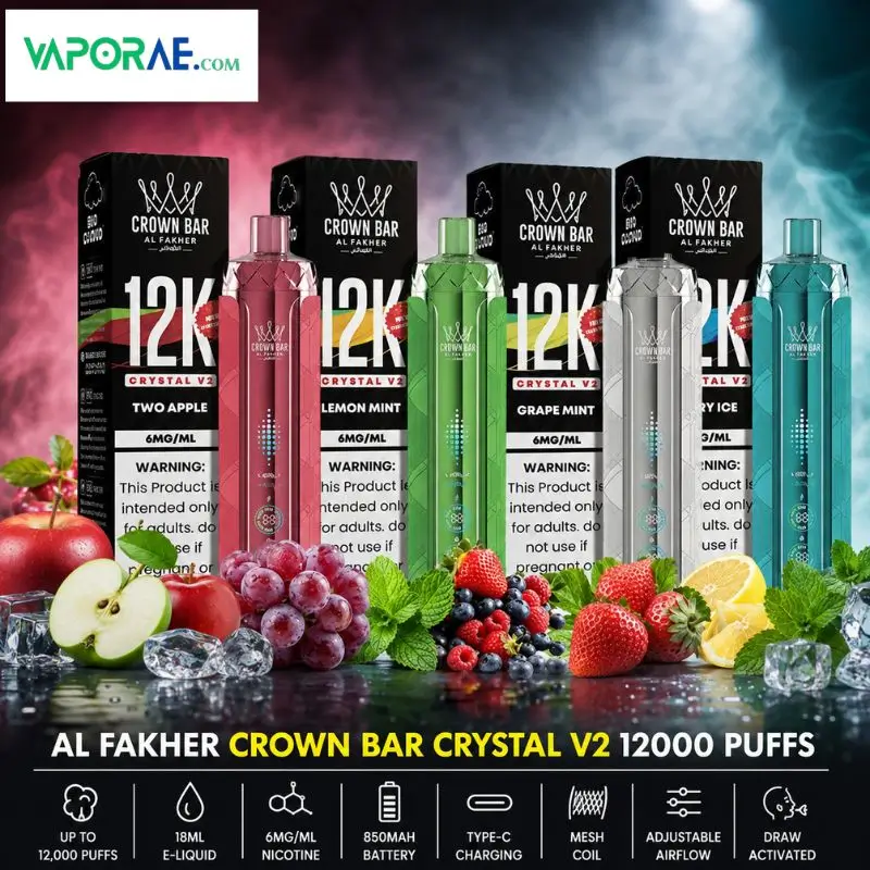 Al Fakher Crown Bar 12K Crystal V2 Disposable Vape 12000 Puffs in UAE