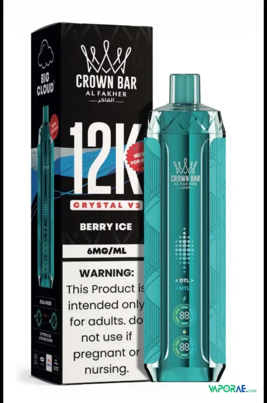 al fakher crown bar 12k crystal v2 disposable vape 12000 puffs in uae berry ice