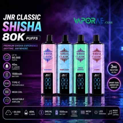 jnr shisha classic 80000 puffs disposable vape 3mg in uae