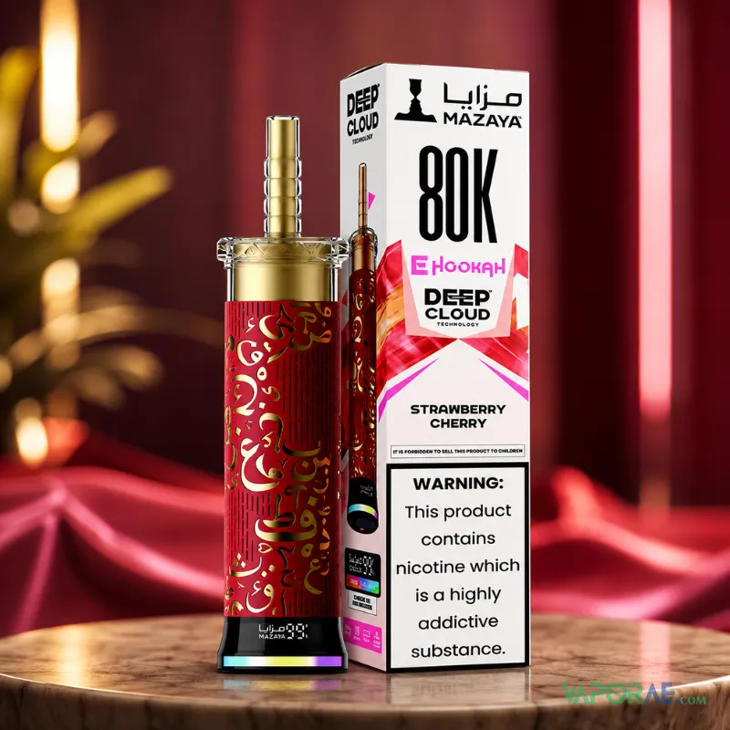 mazaya deep cloud shisha 80000 puffs disposable vape in dubai uae strawberry cherry