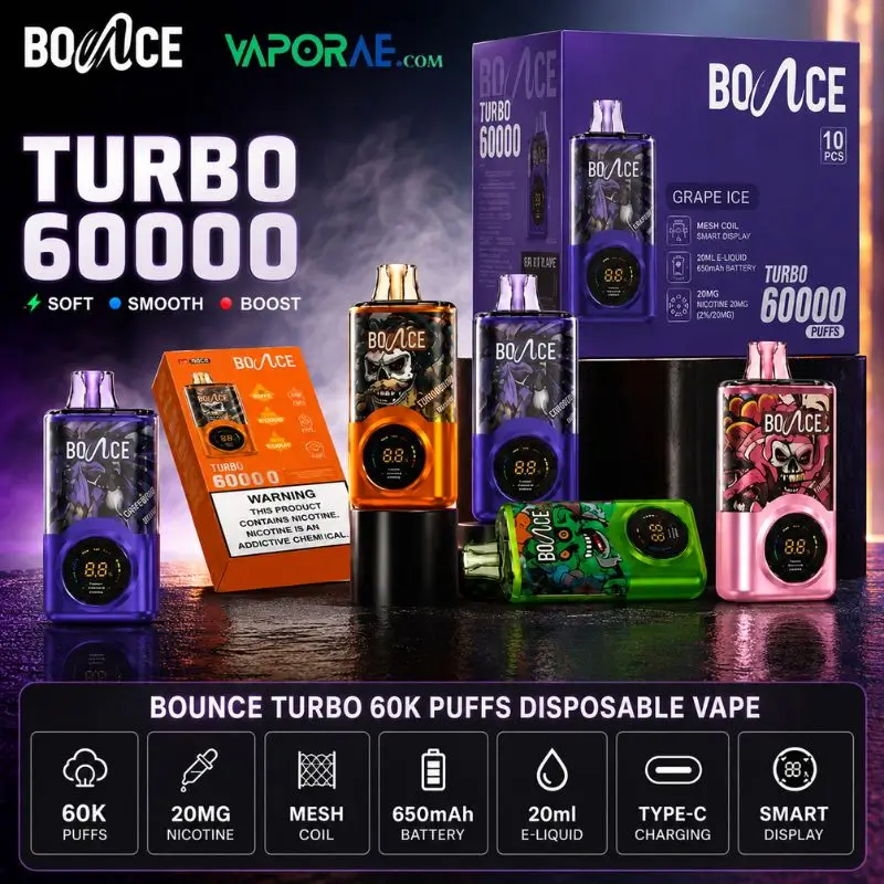 Bounce Turbo 60k Puffs 20mg Disposable Vape in Dubai