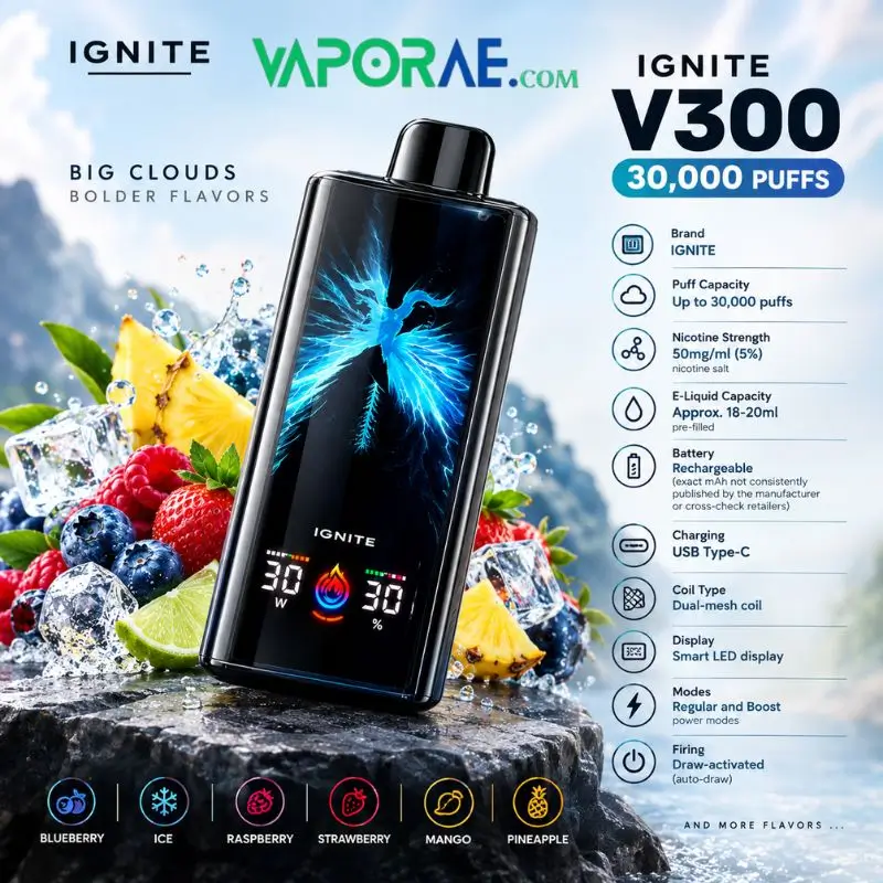 IGNITE V300 30000 Puffs Disposable Vape 50MG