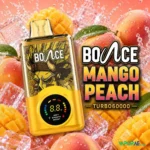 bounce turbo 60k puffs 20mg disposable vape in dubai mango peach