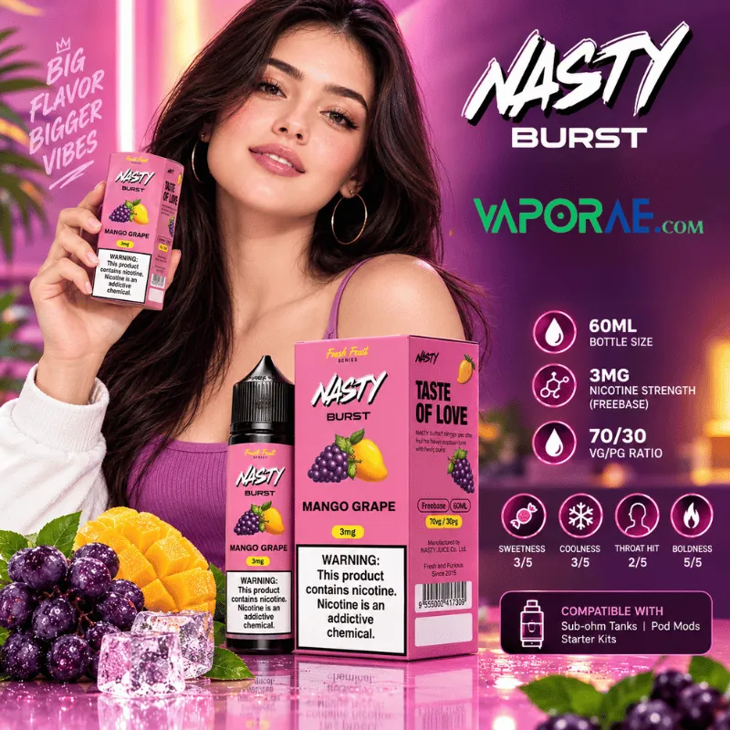 nasty burst 3mg 60ml vape juice in uae