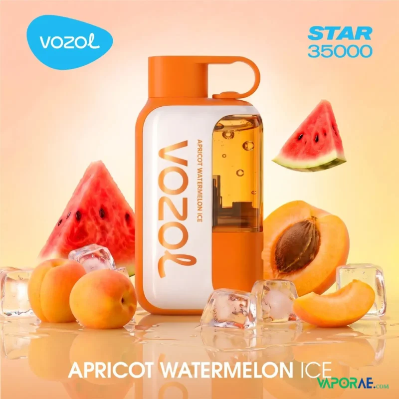 vozol star 35000 puffs 50mg nicotine disposable vape apricot watermelon ice