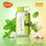 vozol star 35000 puffs 50mg nicotine disposable vape gum mint