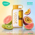 vozol star 35000 puffs 50mg nicotine disposable vape kiwi passion fruit guava