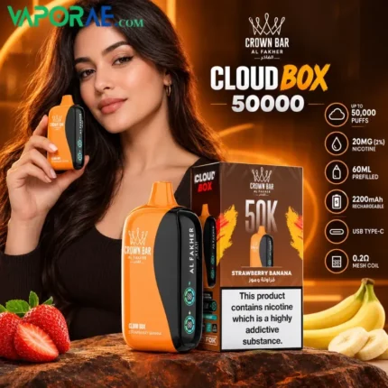 crown bar al fahker cloud box 20mg 2 nic 50000 puffs disposable vape